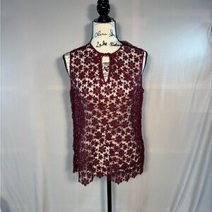 Juicy Couture Burgundy Lace Top
